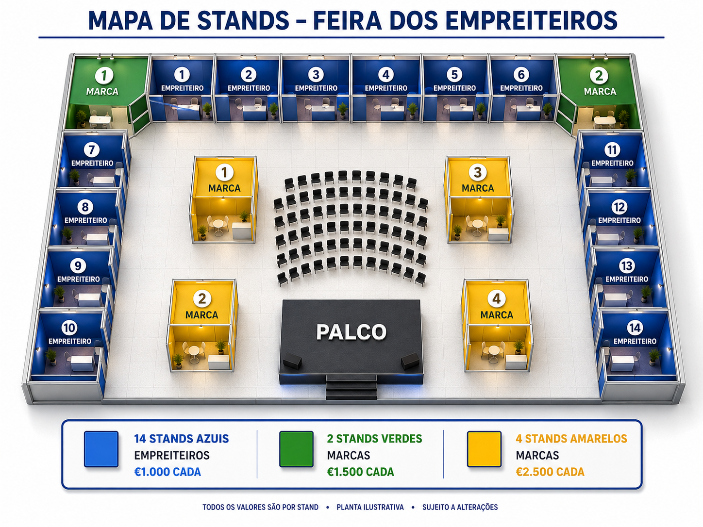 Mapa de stands da Feira dos Empreiteiros